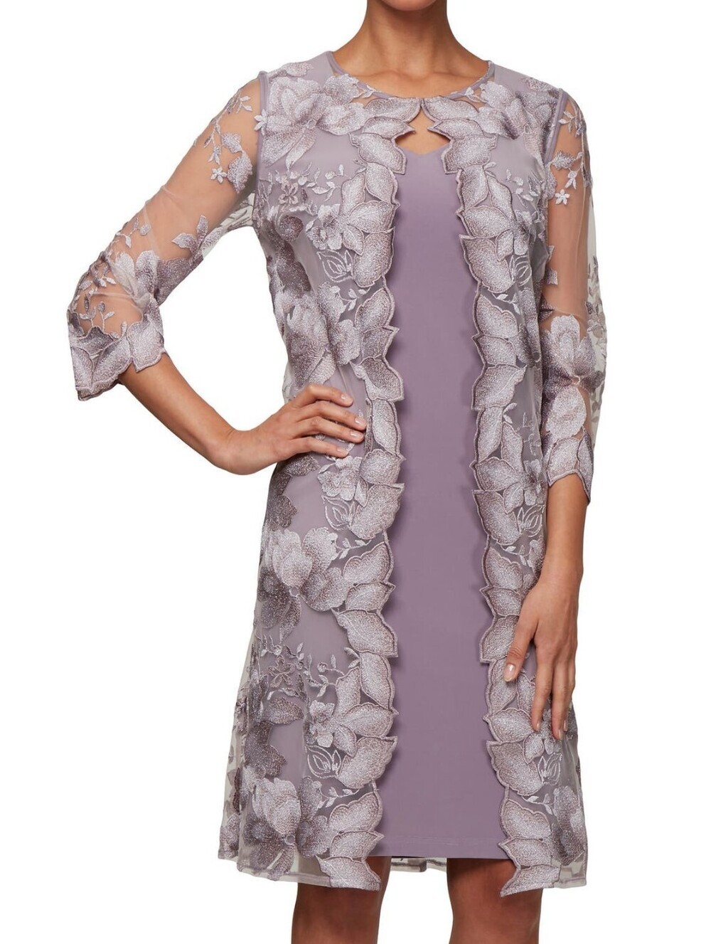 Alex Evenings Smokey Orchid Evening Dress - Purple